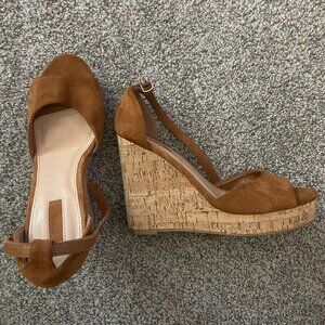 Forever 21 Tan Suede Wedges